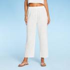 Juniors' Cropped Pom Pom Trim Cover Up Pants - Xhilaration Off-white