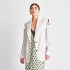 Women's Open Shoulder Oversized Blazer - Future Collective With Kahlana Barfield Brown Cream Xxs