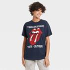 Women's The Rolling Stones Logo Short Sleeve Graphic T-shirt - Navy