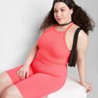 Women's Plus Size Seamless Tiny Tank Top - Wild Fable Vibrant Pink