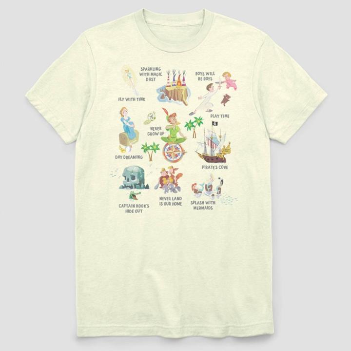 Men's Peter Pan Cute Elements Short Sleeve Graphic T-shirt - White