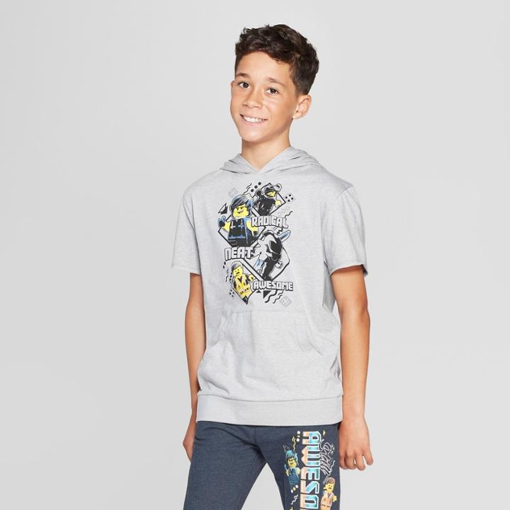 Boys' The Lego Movie 2 Short Sleeve Hooded T-shirt - Heather Gray
