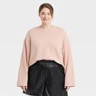 Women's Plus Size Ottoman Sweatshirt - A New Day Beige