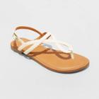 Women's Anabel Braided Thong Wide Width Ankle Strap Sandals - Universal Thread White