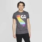 Men's Short Sleeve Crew Neck California Peat Rainbow Graphic T-shirt - Awake Gray