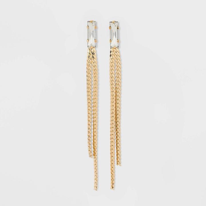 Stone And Chain Earrings - A New Day Gold