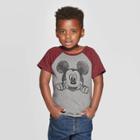 Petitetoddler Boys' Disney Mickey Mouse Short Sleeve T-shirt - Burgundy 12m, Boy's, Red