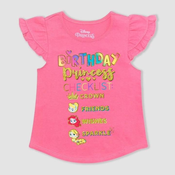 Toddler Girls' Disney Princess Birthday T-shirt - Pink