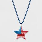 American Flag Light Up Star Pendant Necklace - Charlotte Blue