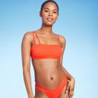Juniors' Ribbed Strappy Bralette Bikini Top - Xhilaration Orange