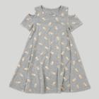 Toddler Girls' L.o.l. Vintage Short Sleeve Dreshort Sleeve Pineapple Print - Heather Grey - 12 Months, Size: