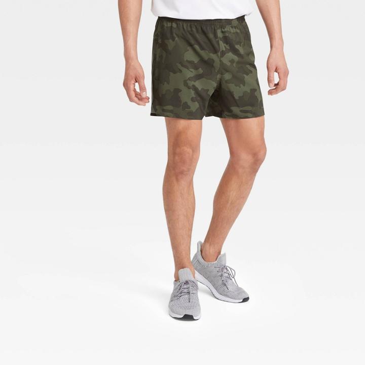 Men's Big Lined Run Shorts 5 - All In Motion Olive Green