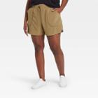 Women's Plus Size Stretch Woven Shorts 4 - All In Motion Light Olive 1x,