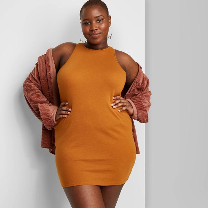 Women's Plus Size Sleeveless Dress - Wild Fable Rust 1x, Women's,