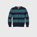 Boys' Holiday Striped Crew Neck Sweater - Cat & Jack Navy/blue