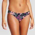 Mossimo Women's Cinch Back Hipster Bikini Bottom - Black Floral -