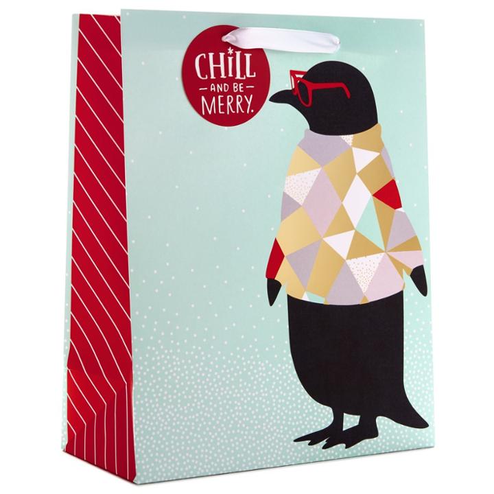 Large Penguin Christmas Gift Bag Mint - Wondershop, Green