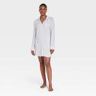 Women's Perfectly Cozy Long Sleeve Notch Collar Gown - Stars Above Gray