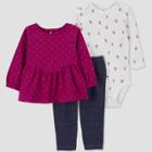 Carter's Just One You Baby Girls' Dot Top & Bottom Set - Maroon Newborn, Red