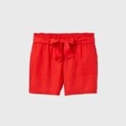Women's Plus Size Mid-rise Paperbag Waist Shorts - Ava & Viv Red X, Women's