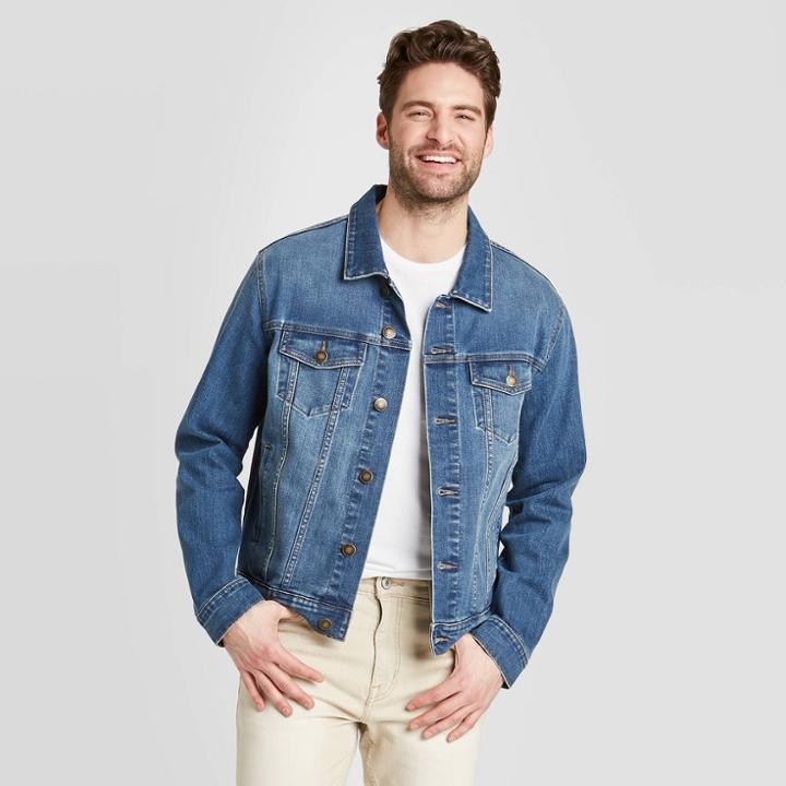 Men's Grigory Jr. Denim Trucker Jacket - Goodfellow & Co Blue S, Men's,