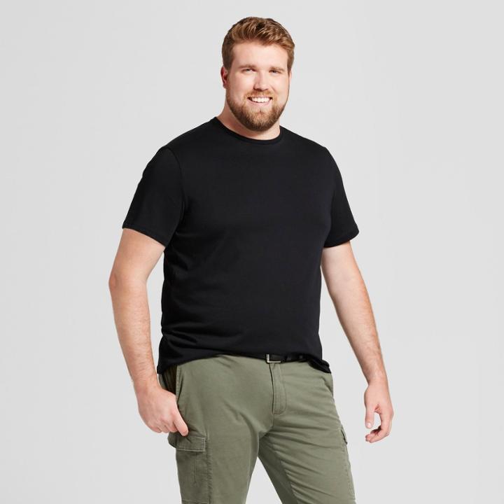 Men's Tall Standard Fit Crew T-shirt - Goodfellow & Co Black
