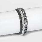 Multi Rope And Cobra Chain Bracelet - Universal Thread Worn Hematite