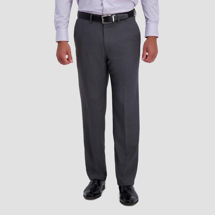 Haggar H26 Men's Premium Stretch Classic Fit Dress Pants - Charcoal Heather 32x32, Grey Grey