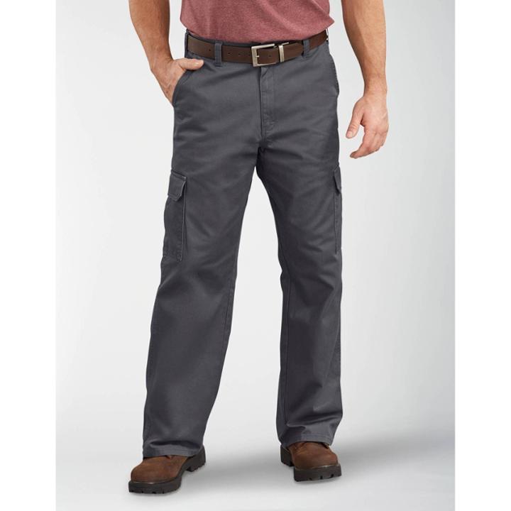 Dickies Men's Big & Tall Loose Fit Straight Leg Cargo Pants - Charcoal