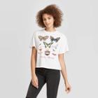Women's Smokey Bear Butterfly Short Sleeve T-shirt (juniors') - Cream Xs, Women's, Beige