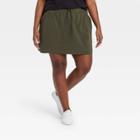 Women's Plus Size Stretch Woven Skorts 18.5 - All In Motion Olive Green