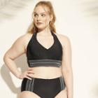 Kona Sol Women's Plus Smocked Halter Bikini Top - Kona