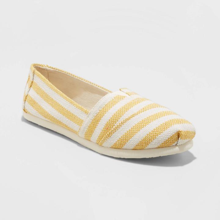 Women's Mad Love Lydia Striped Slip On Canvas Sneakers - Yellow