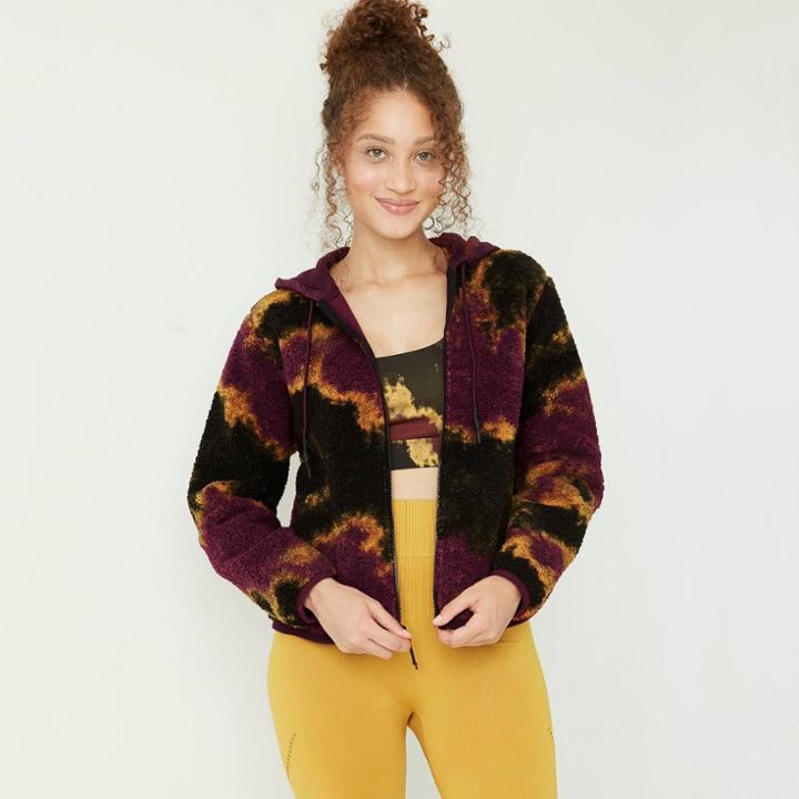Women's Full Zip Sherpa Jacket With Hood - Joylab