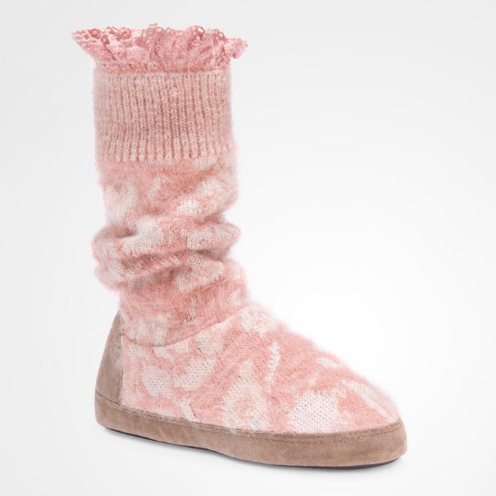 Women's Vanessa Muk Luks Bootie Slippers Pink -