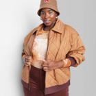 Women's Plus Size Woven Quilted Bomber Jacket - Wild Fable