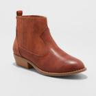 Women's Western Wide Width Ankle Boots - Universal Thread Cognac (red) 7w,