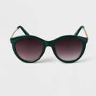 Women's Plastic Round Sunglasses - A New Day Green