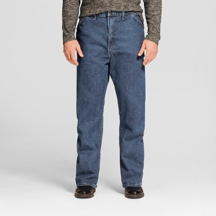 Dickies - Men's Big & Tall Loose Straight Fit Denim Carpenter Jeans Stone Washed