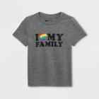 Ev Lgbt Pride Pride Gender Inclusive Toddler's 'i Heart My Family' Short Sleeve Graphic T-shirt - Gray