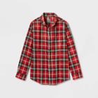 Boys' Adaptive Long Sleeve Woven Button-down Shirt - Cat & Jack Red