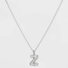 Silver Plated Cubic Zirconia 'z' Pendant Necklace - A New Day