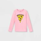 Girls' Pizza Love Graphic Long Sleeve T-shirt - Cat & Jack Pink