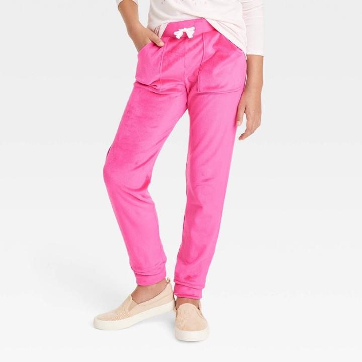Girls' Micro Fleece Jogger Pants - Cat & Jack Pink