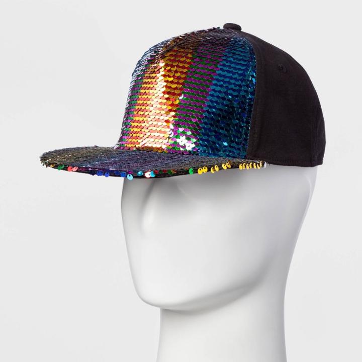 Weihai Luda Pride Adult Gender Inclusive Rainbow Sequins Trucker Hat - Rainbow One Size, Adult Unisex