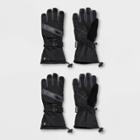 Boys' Solid With Zipper Pocket Ski Gloves - C9 Champion Black 8-16, Boy's, Gray Black