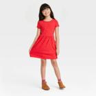 Girls' Mini Heart Short Sleeve Dress - Cat & Jack Red