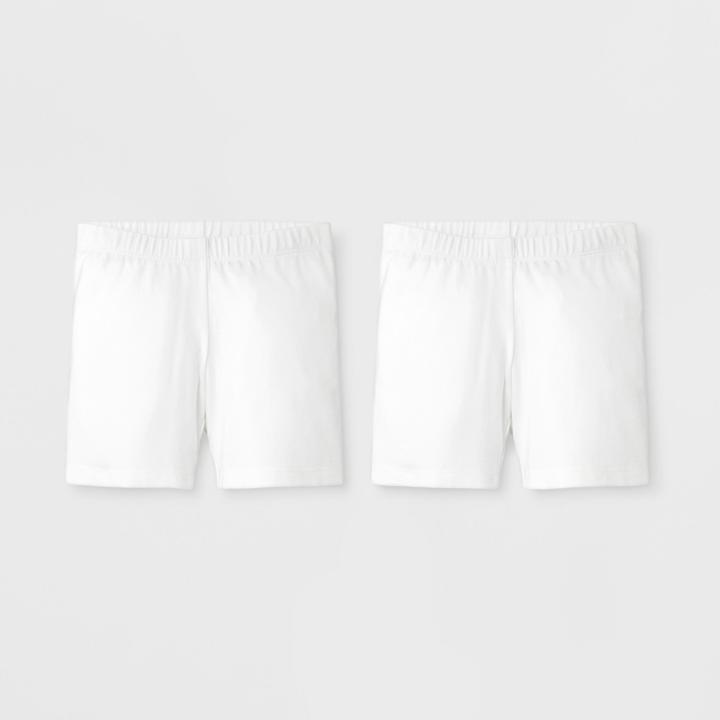 Girls' 2pk Tumble Short - Cat & Jack White