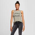 Women's Sippin On Gym & Juice Destructed Graphic Tank Top - Grayson Threads - Green