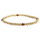 Women's Zirconite 4mm Round Gold Precious Beads Stretch Bracelet-gold Dust, Gold Dust